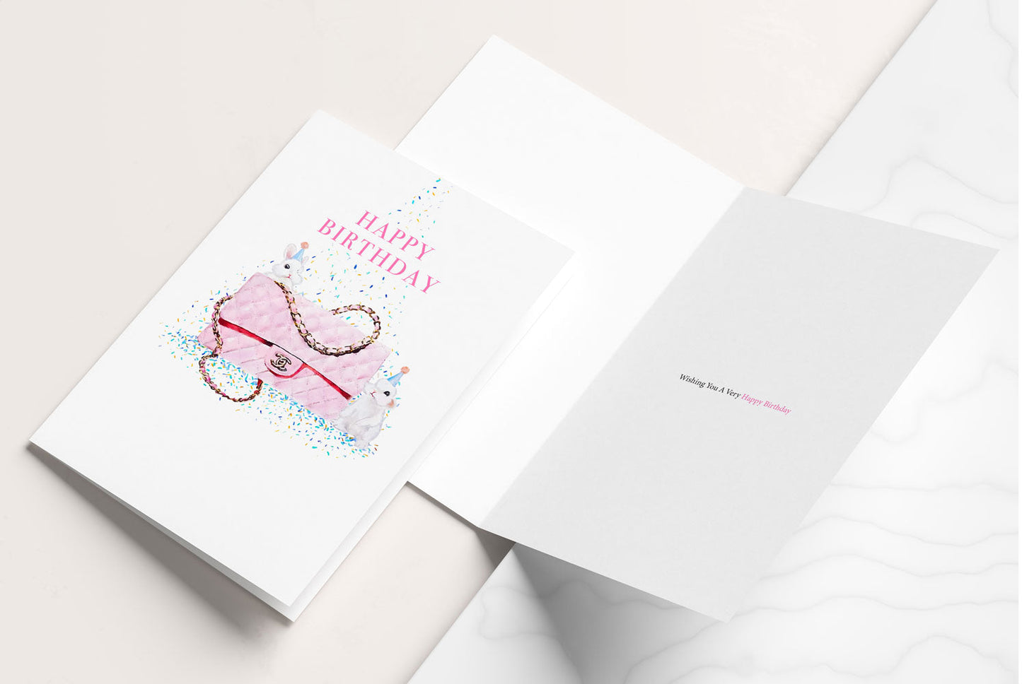 Chanel Birthday Bunnies Greeting Card