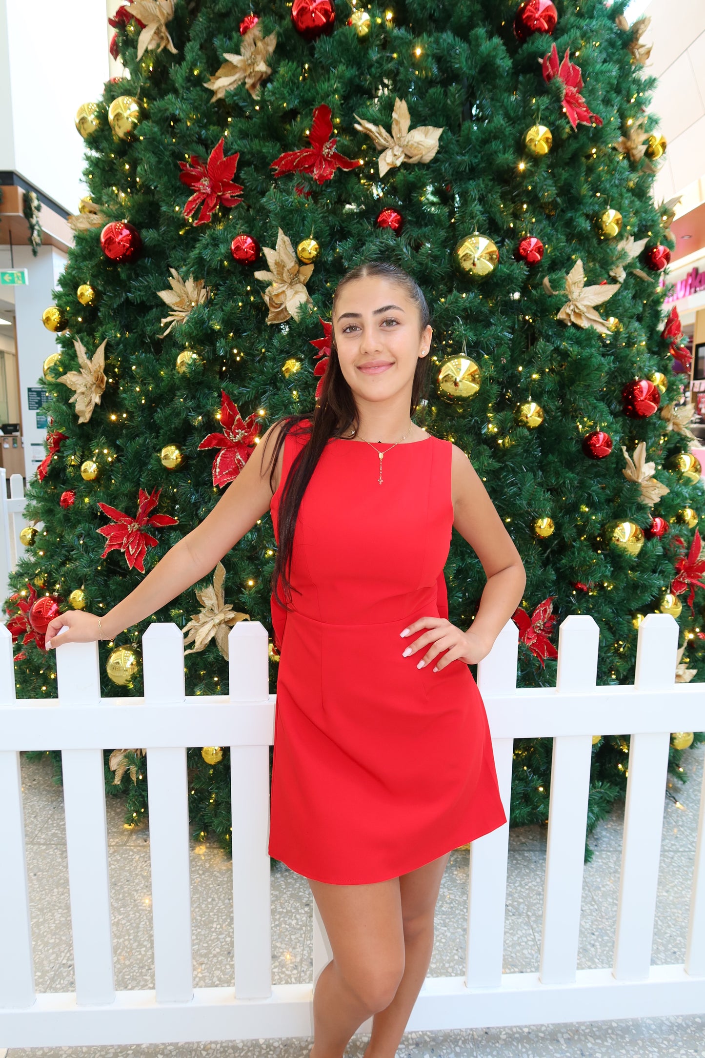 Red Bow Mini Dress