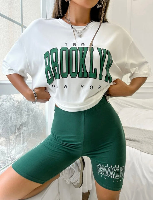 Brooklyn Green Bike Shorts